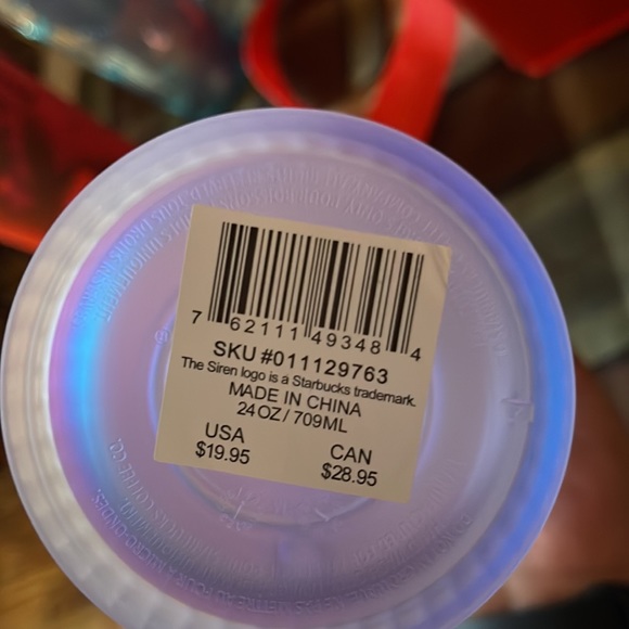 STARBUCKS Venti White Grid Iridescent - Picture 2 of 3